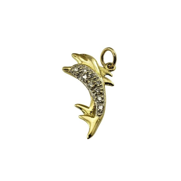Vintage 18 Karat Yellow Gold and Diamond Dolphin Charm #11070 - Picture 3 of 8